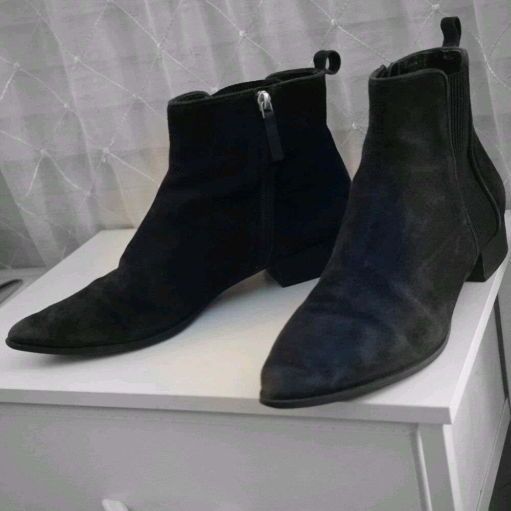 DKNY Womens TALIE Leather Closed Toe Ankle Fashion Boots Indigo Blue Suede Sz 6